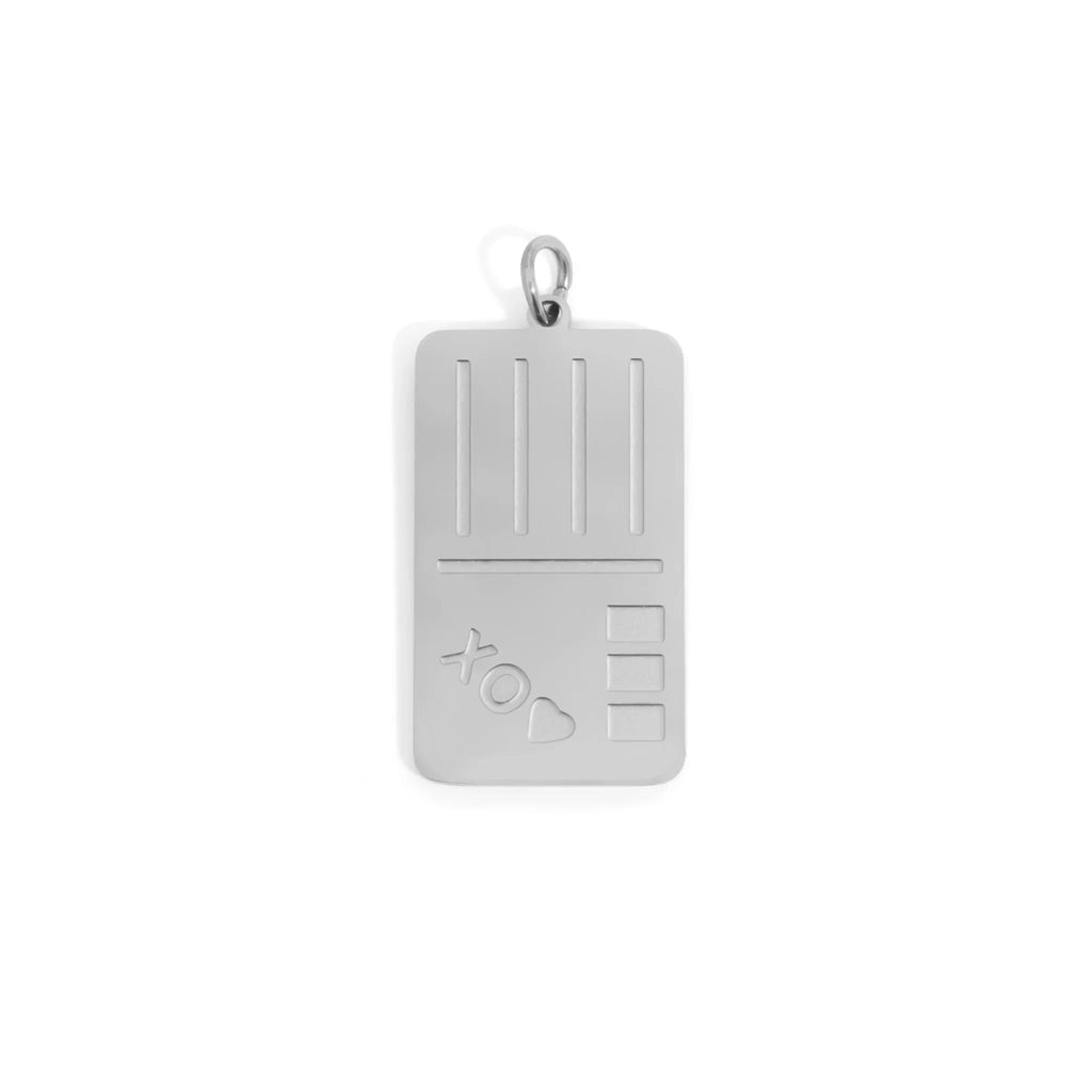 18K Gold Postcard Charm – Hypoallergenic Stainless Steel PVD Coated Jewelry