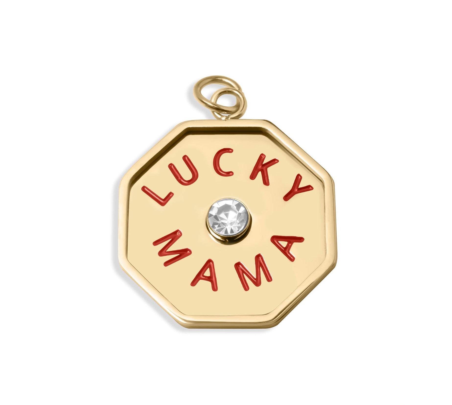 18K Gold Mama Charm – Durable Stainless Steel Lucky Pendant Gift for Mom