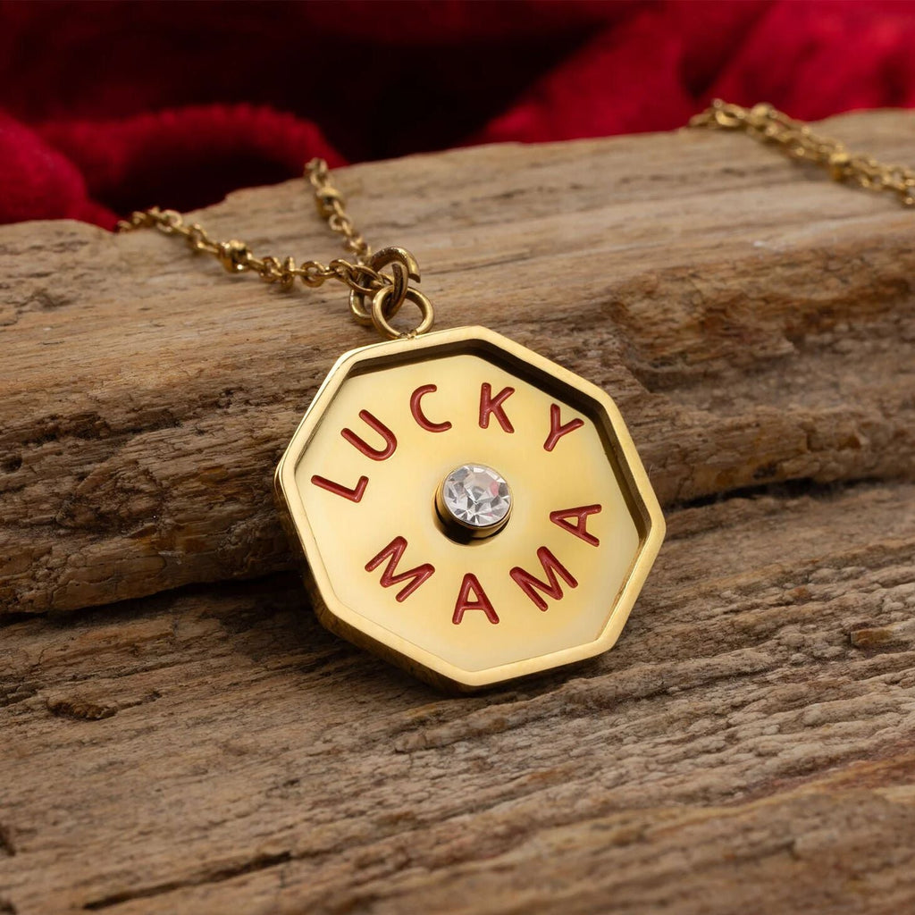 18K Gold Mama Charm – Durable Stainless Steel Lucky Pendant Gift for Mom