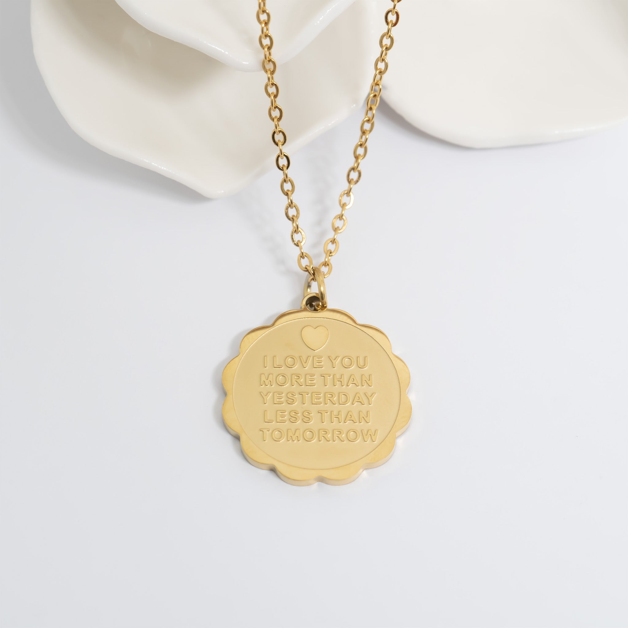 I Love You More Charm – Waterproof Gold & Stainless Steel Tarnish Resistant Pendant