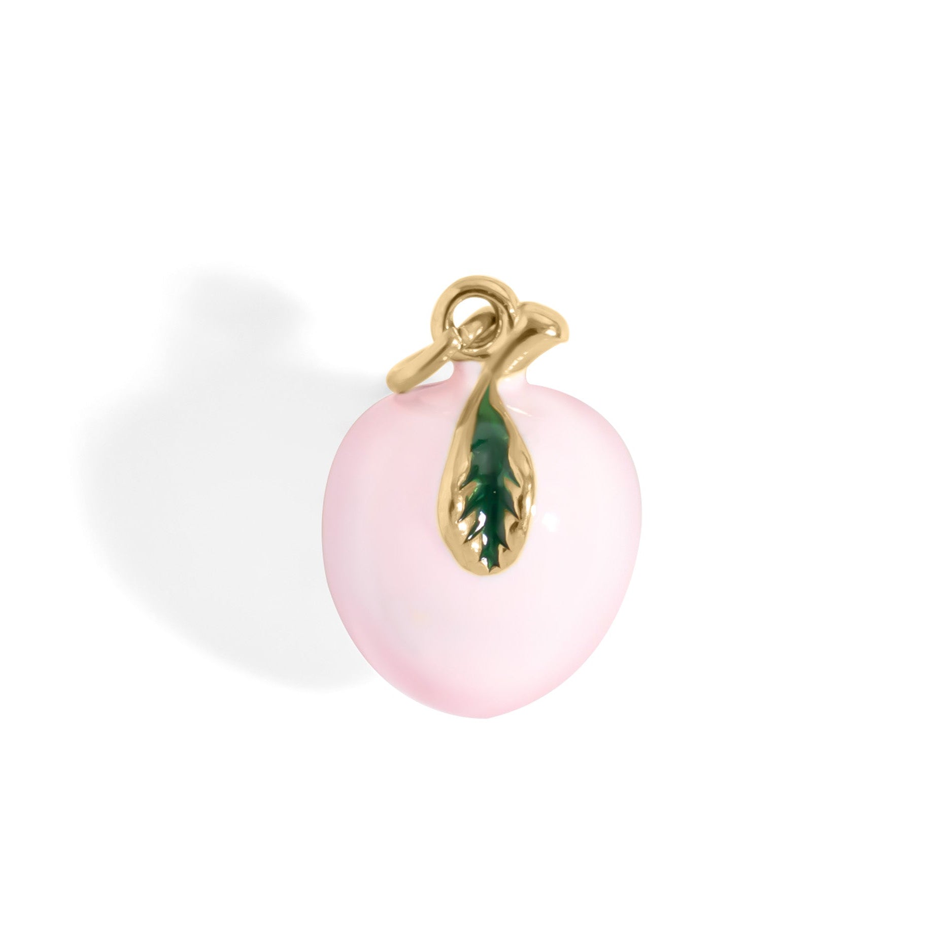 Peach Charm 18K Gold PVD Stainless Steel Enamel Jewelry Accent Piece for Bracelets
