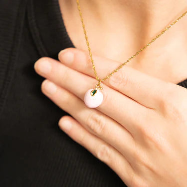 18K Gold PVD Stainless Steel Peach Charm