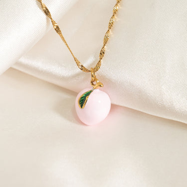 18K Gold PVD Stainless Steel Peach Charm