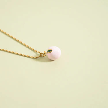 18K Gold PVD Stainless Steel Peach Charm