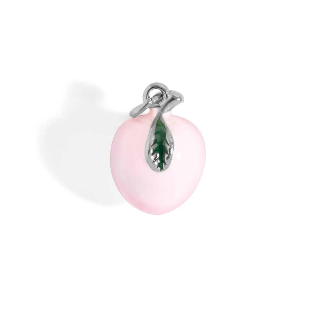 Peach Charm 18K Gold PVD Stainless Steel Enamel Jewelry Accent Piece for Bracelets