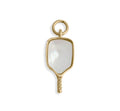 Pickleball Charm 18K Gold Stainless Steel With Mother Of Pearl Inlay - PVD Coated Jewelry