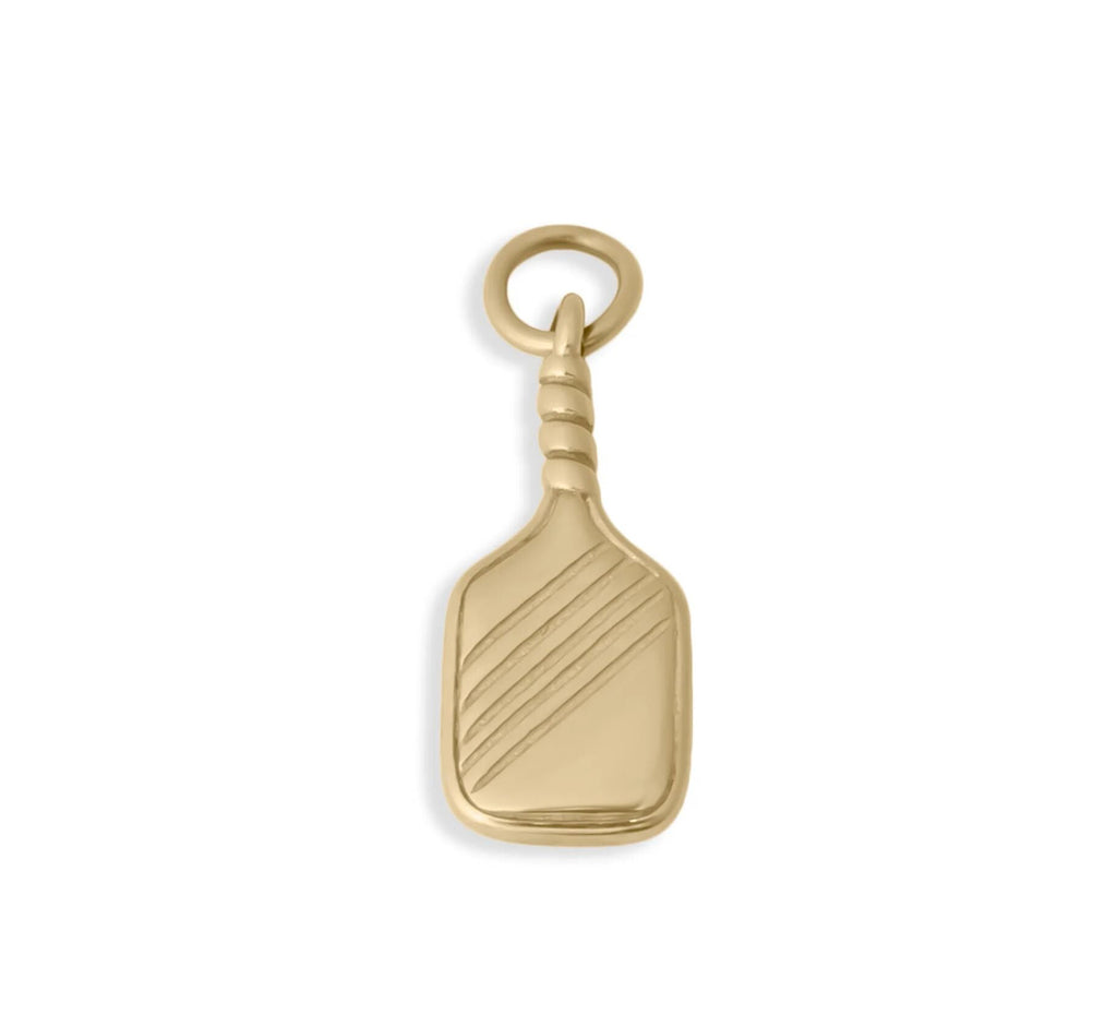 18K Gold Pickleball Charm – Stainless Steel Paddle Pendant With PVD Finish