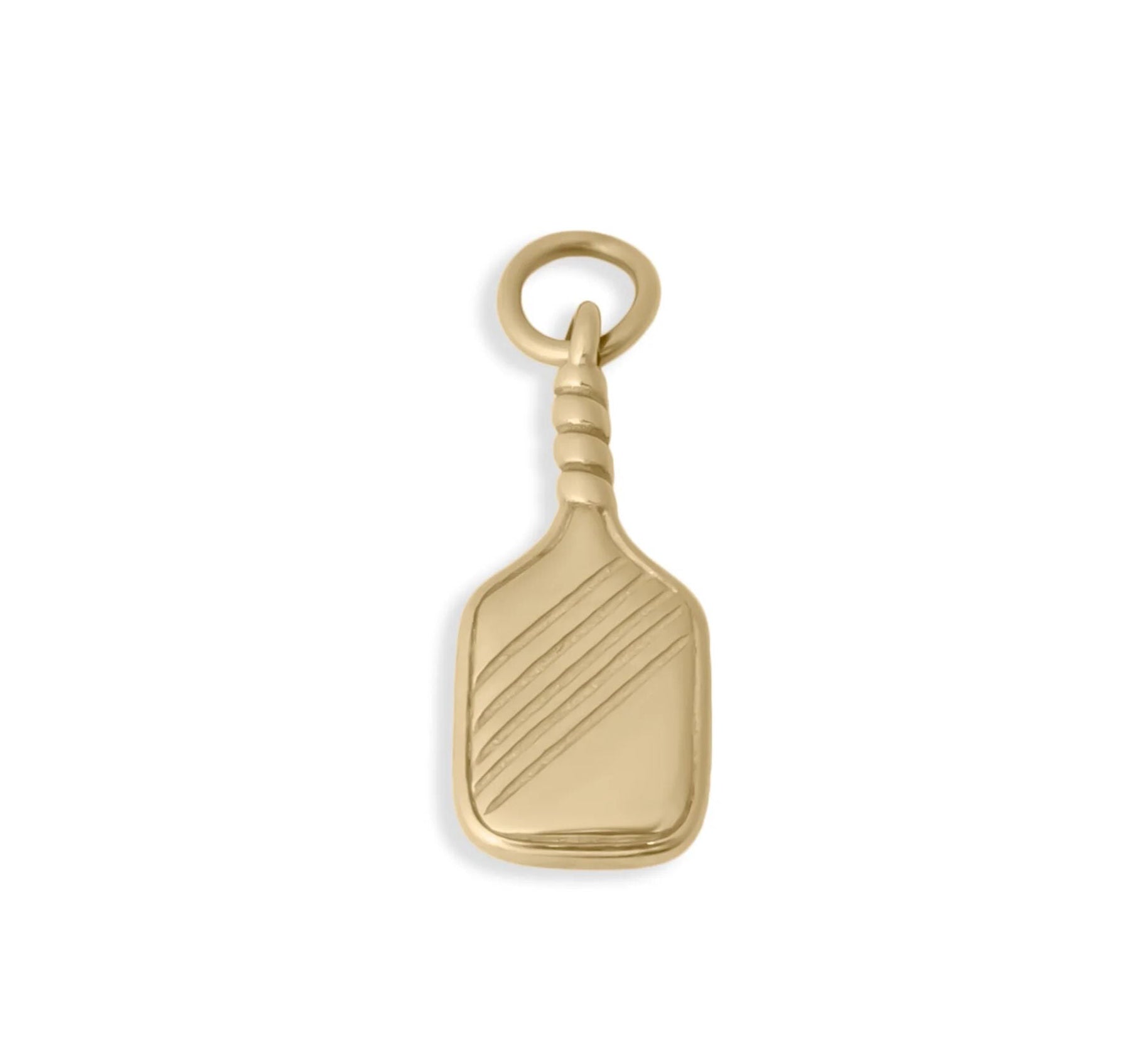 18K Gold Pickleball Charm – Stainless Steel Paddle Pendant With PVD Finish