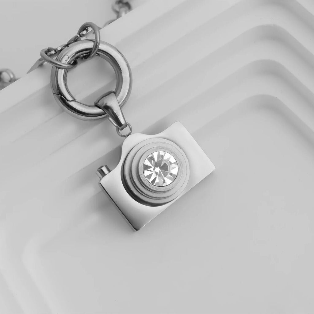 Gold Camera Charm – 18K PVD Coated Stainless Steel Artistic Pendant for Photography Lovers