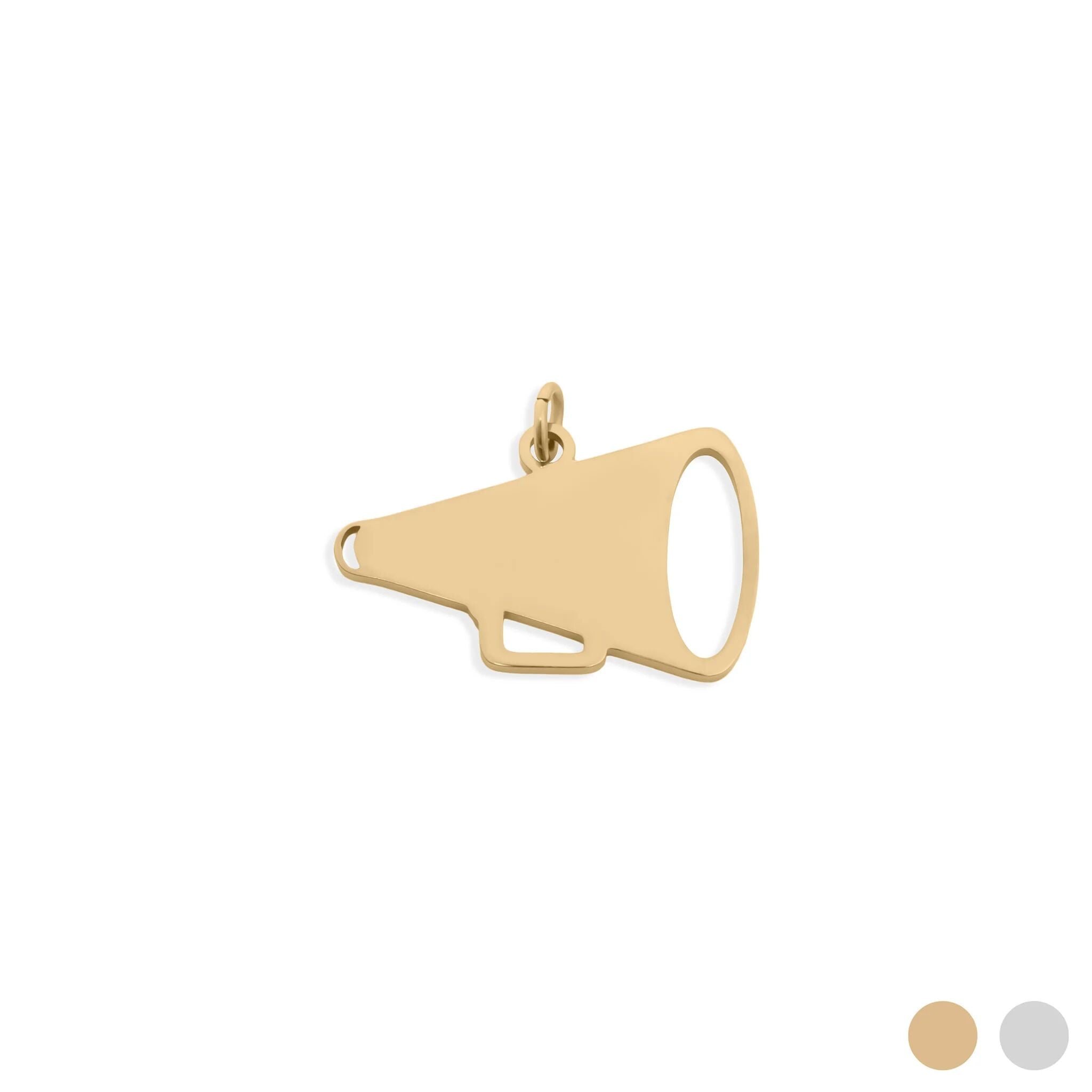 Gold Megaphone Charm - 18K Gold Jewelry Stainless Steel Statement Piece