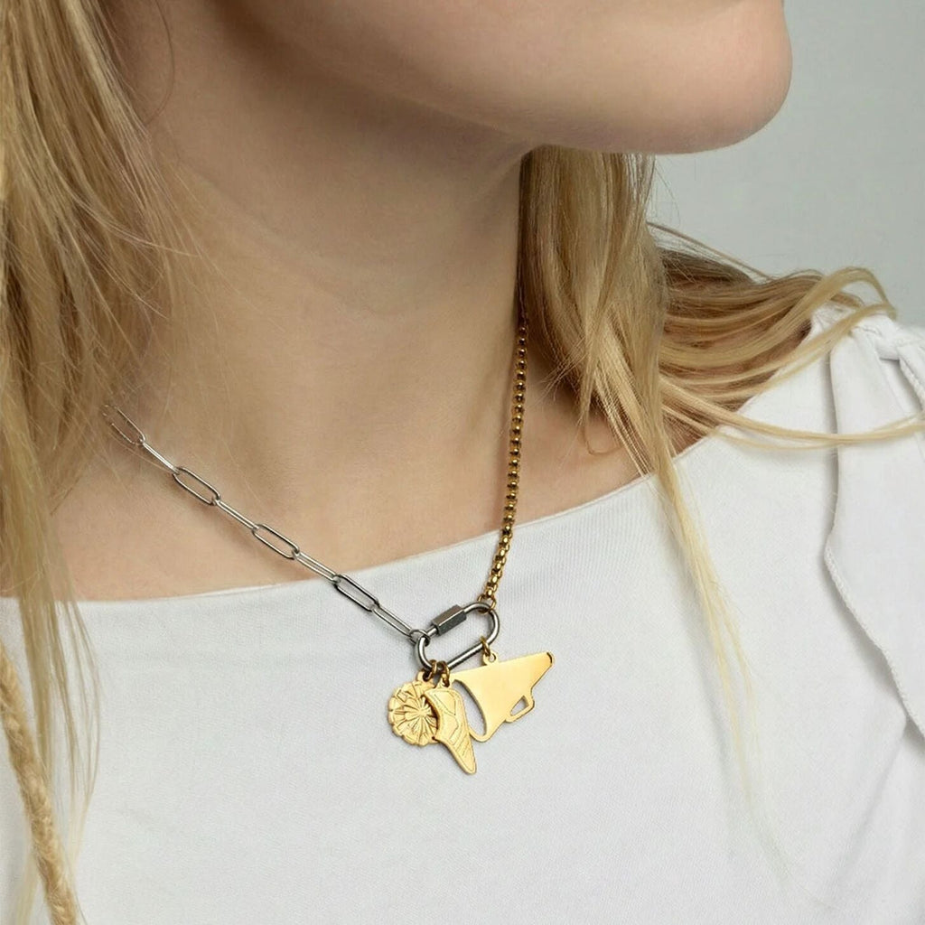 Gold Megaphone Charm - 18K Gold Jewelry Stainless Steel Statement Piece