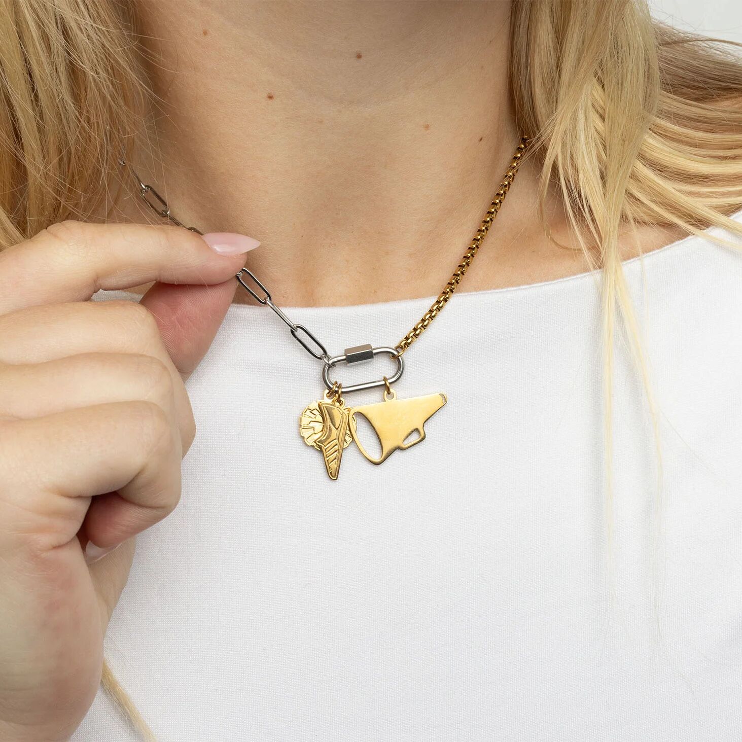 Gold Megaphone Charm - 18K Gold Jewelry Stainless Steel Statement Piece