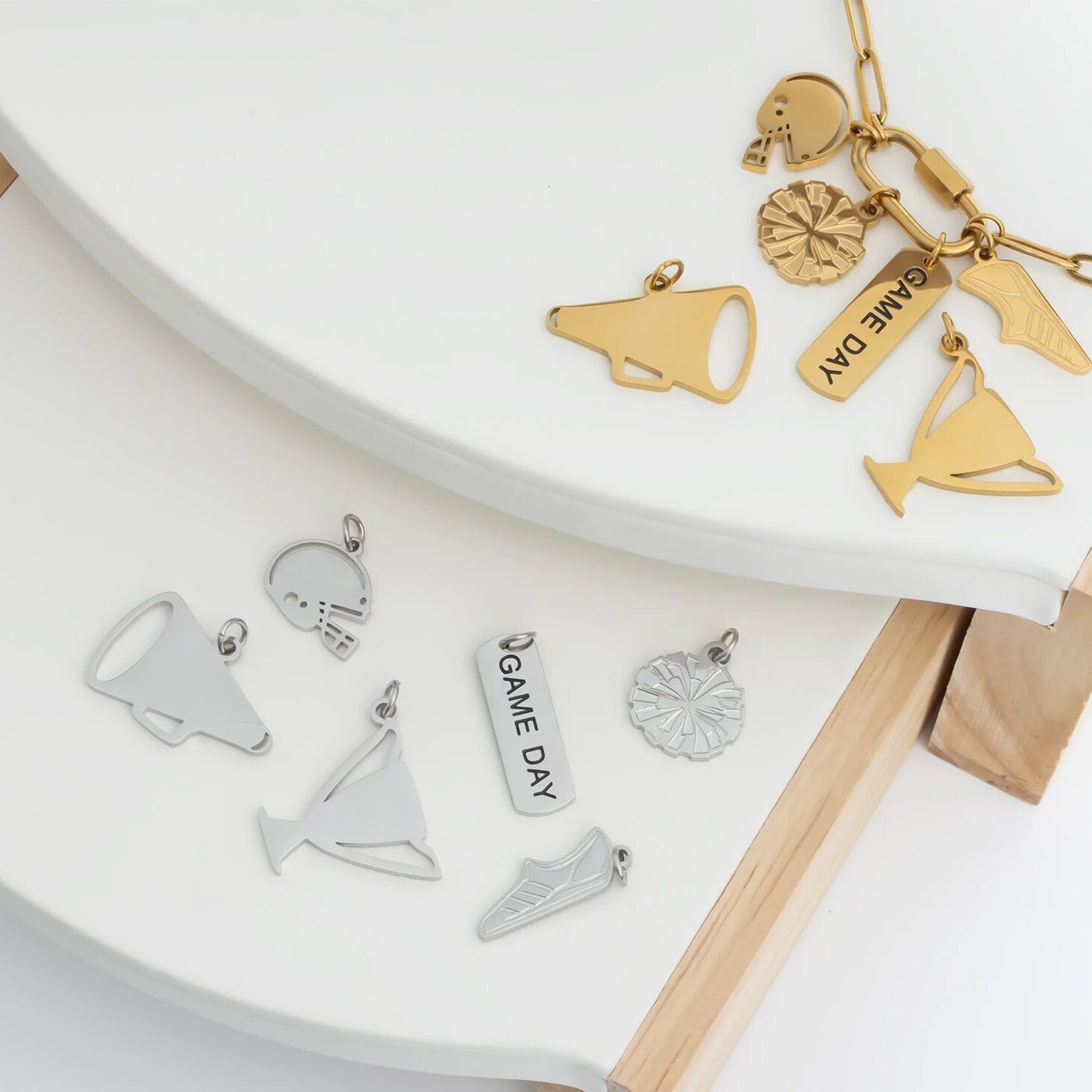 Gold Megaphone Charm - 18K Gold Jewelry Stainless Steel Statement Piece