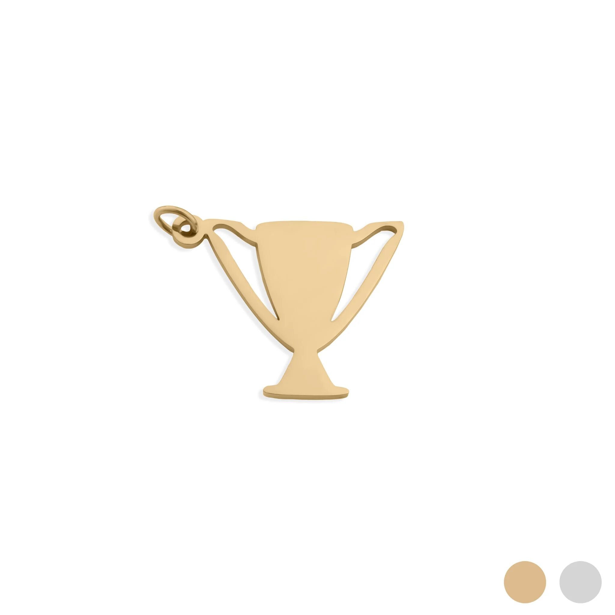 18K Gold Trophy Charm – Durable 316L Stainless Steel, Hypoallergenic Jewelry Pendant