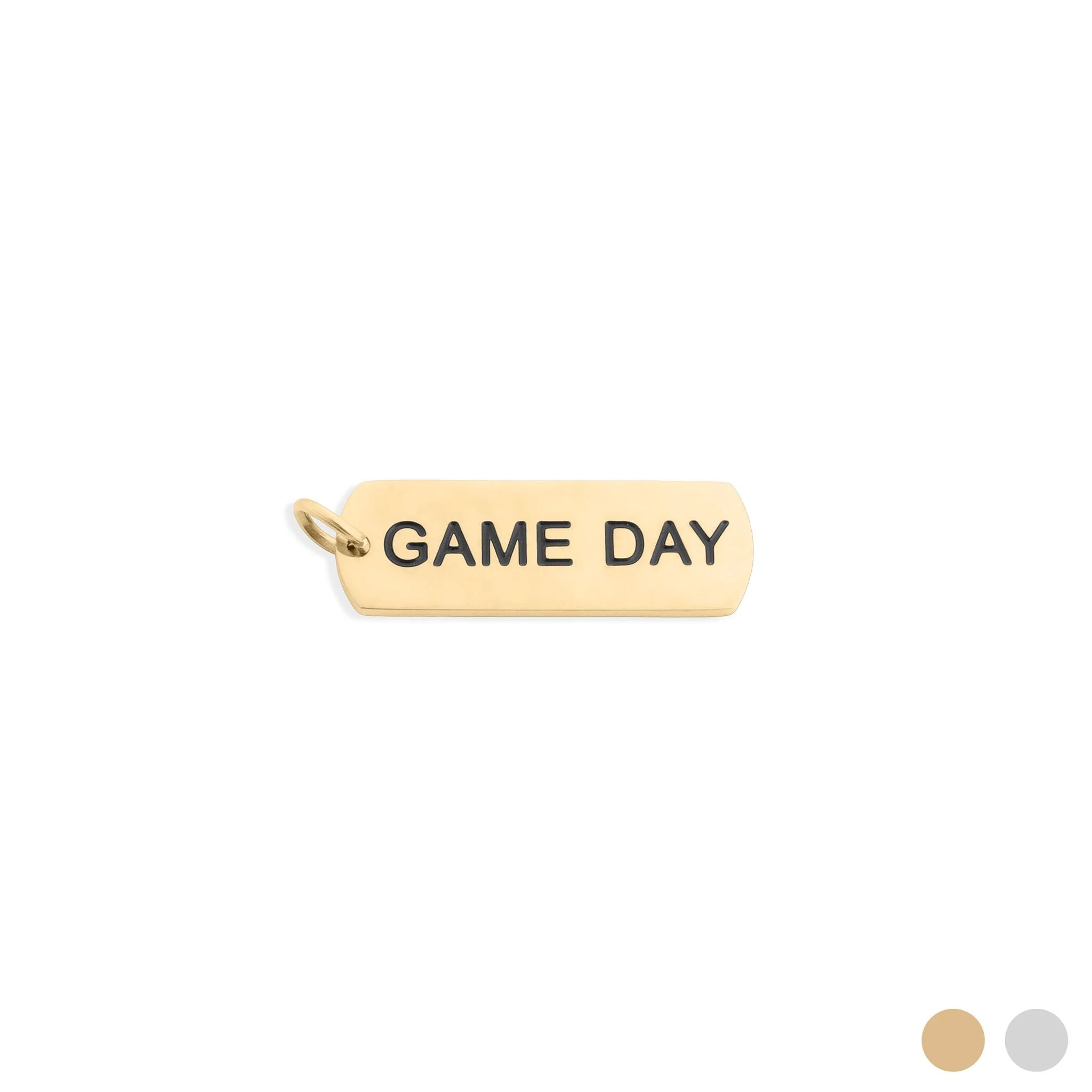 Gold Game Day Charm – 18K Gold PVD Coated Stainless Steel Script Style Accessory