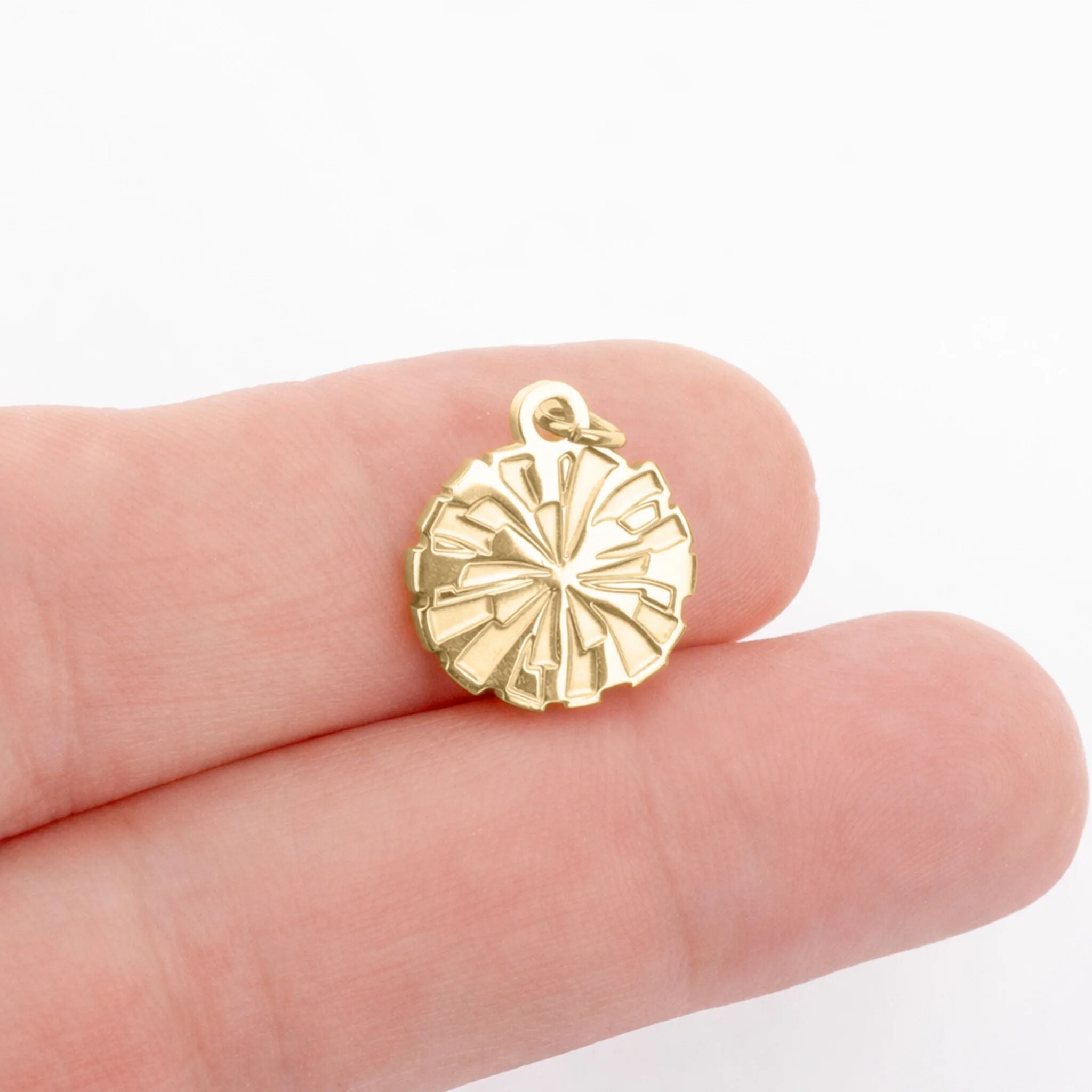 18K Gold Pom Pom Charm – Durable Stainless Steel PVD Jewelry Accessory