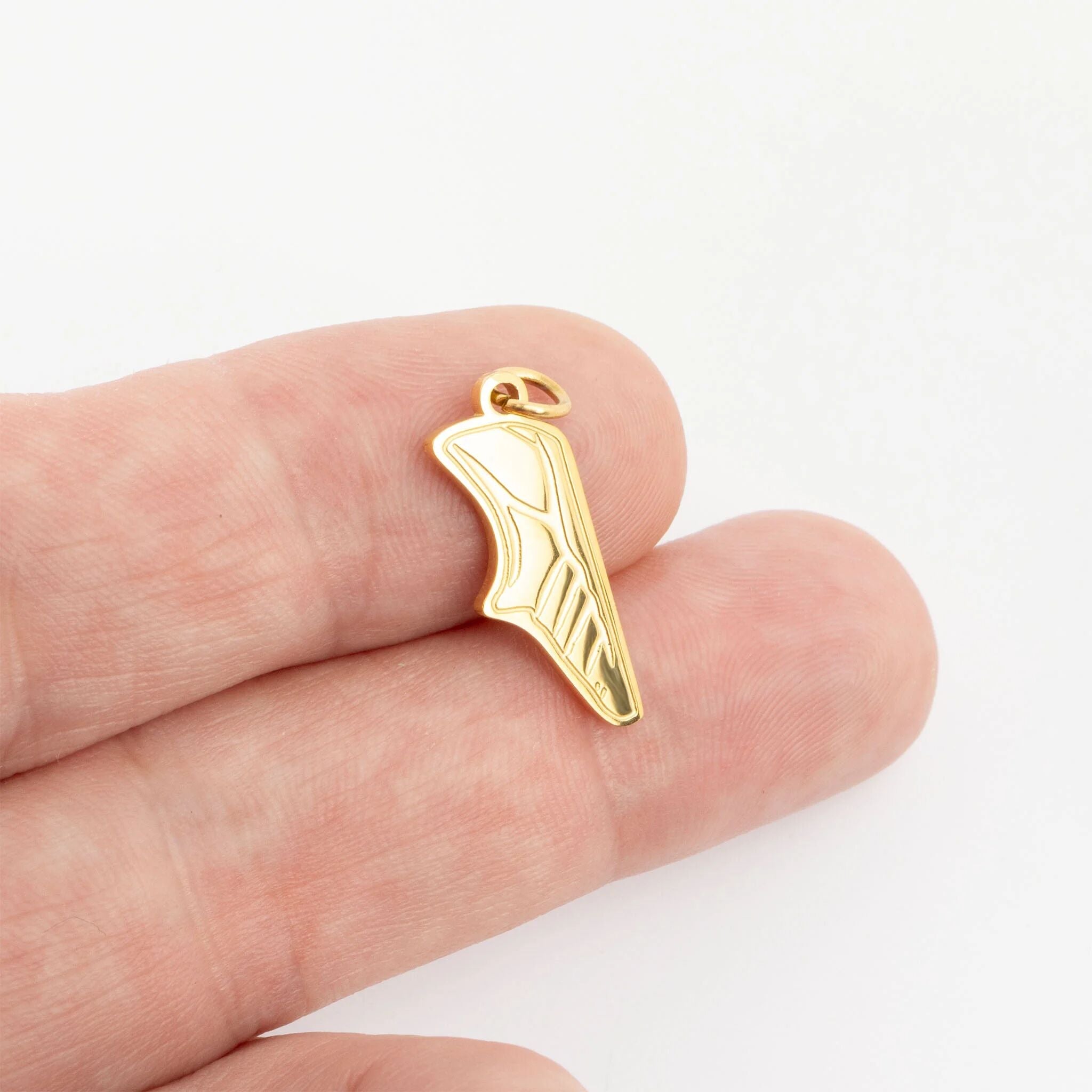 18K Gold Track Shoe Charm - Tarnish Resistant Stainless Steel Jewelry Gift
