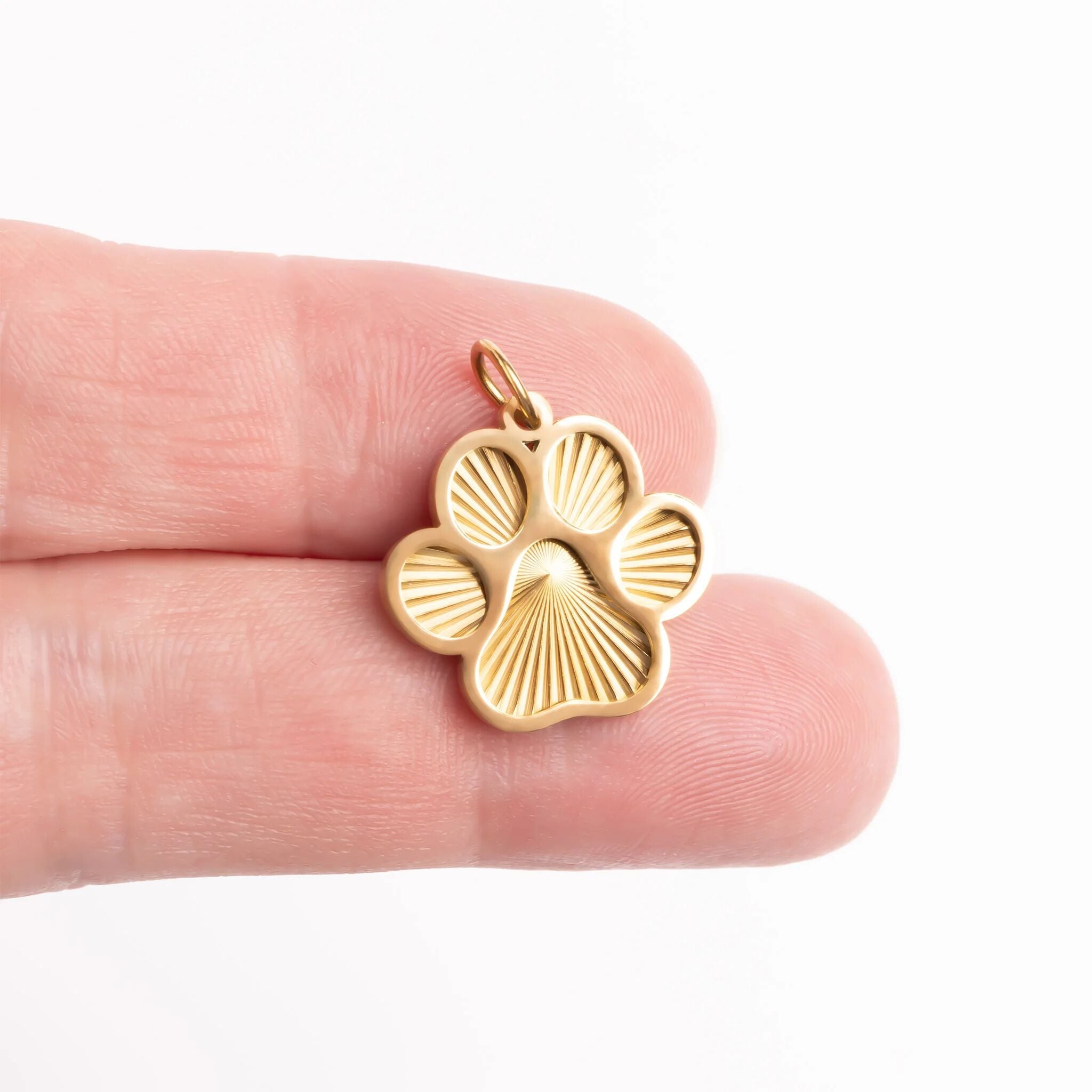 Gold Paw Print Charm – 18K Gold PVD Stainless Steel Durable Pet Jewelry