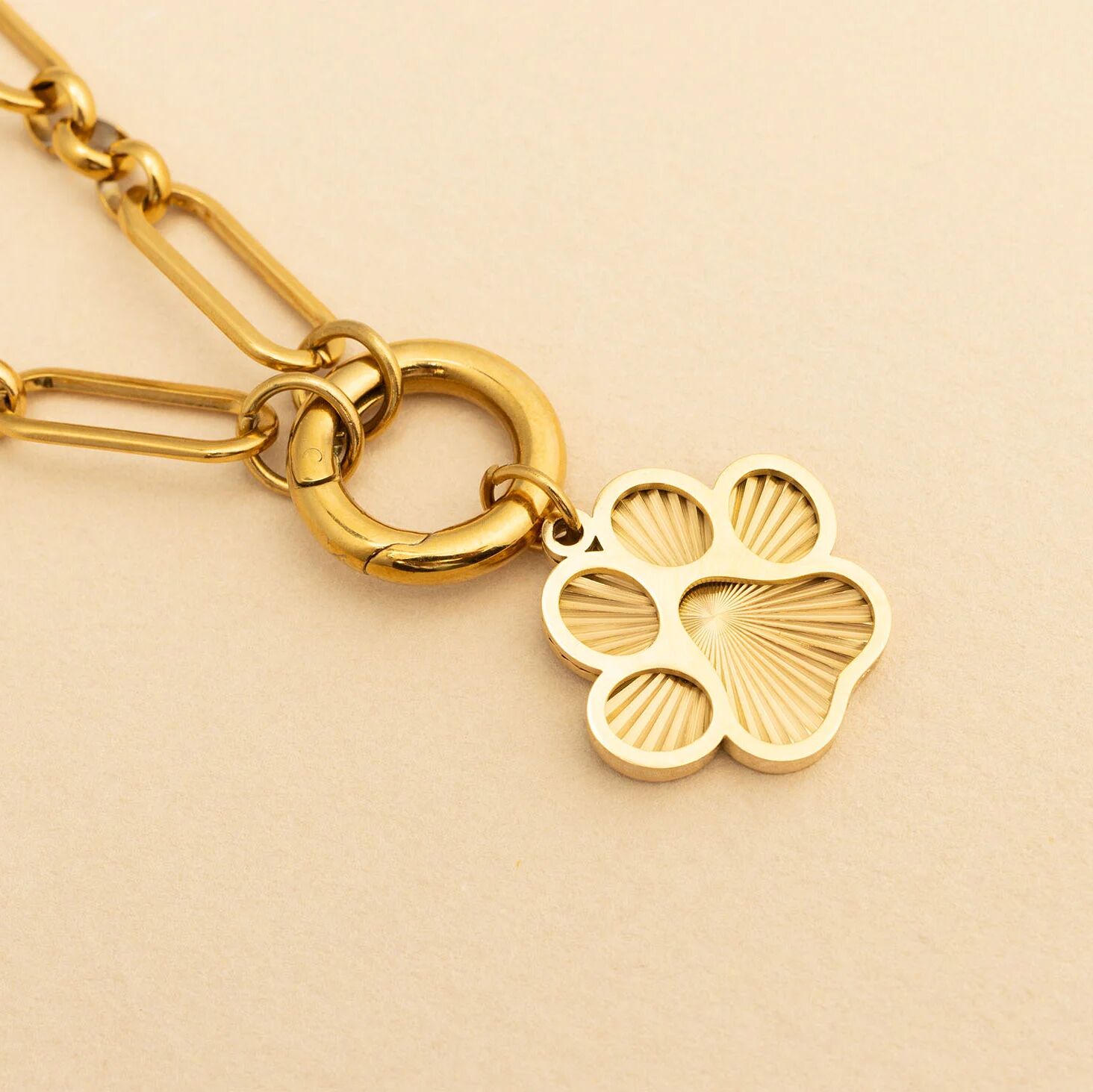 Gold Paw Print Charm – 18K Gold PVD Stainless Steel Durable Pet Jewelry