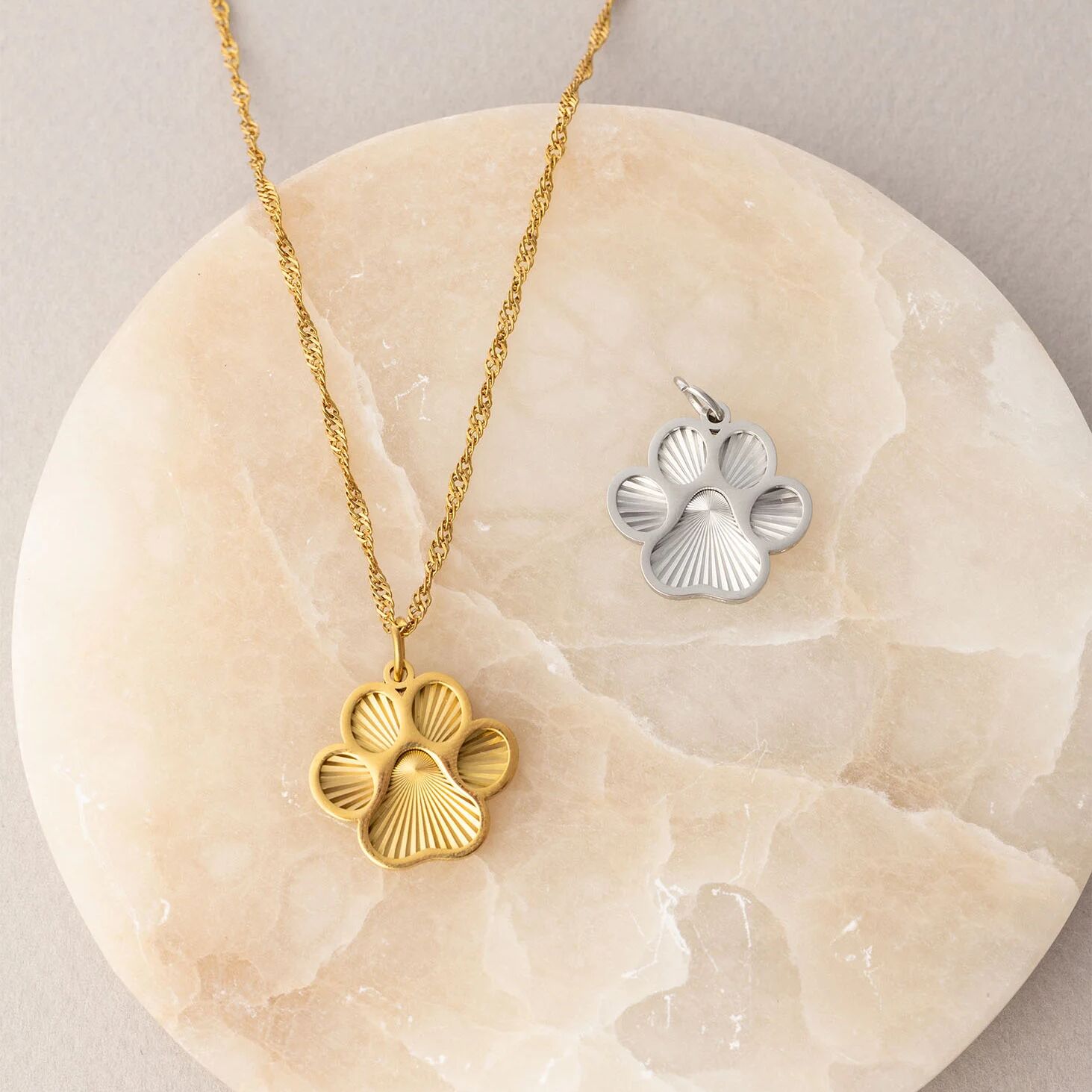 Gold Paw Print Charm – 18K Gold PVD Stainless Steel Durable Pet Jewelry