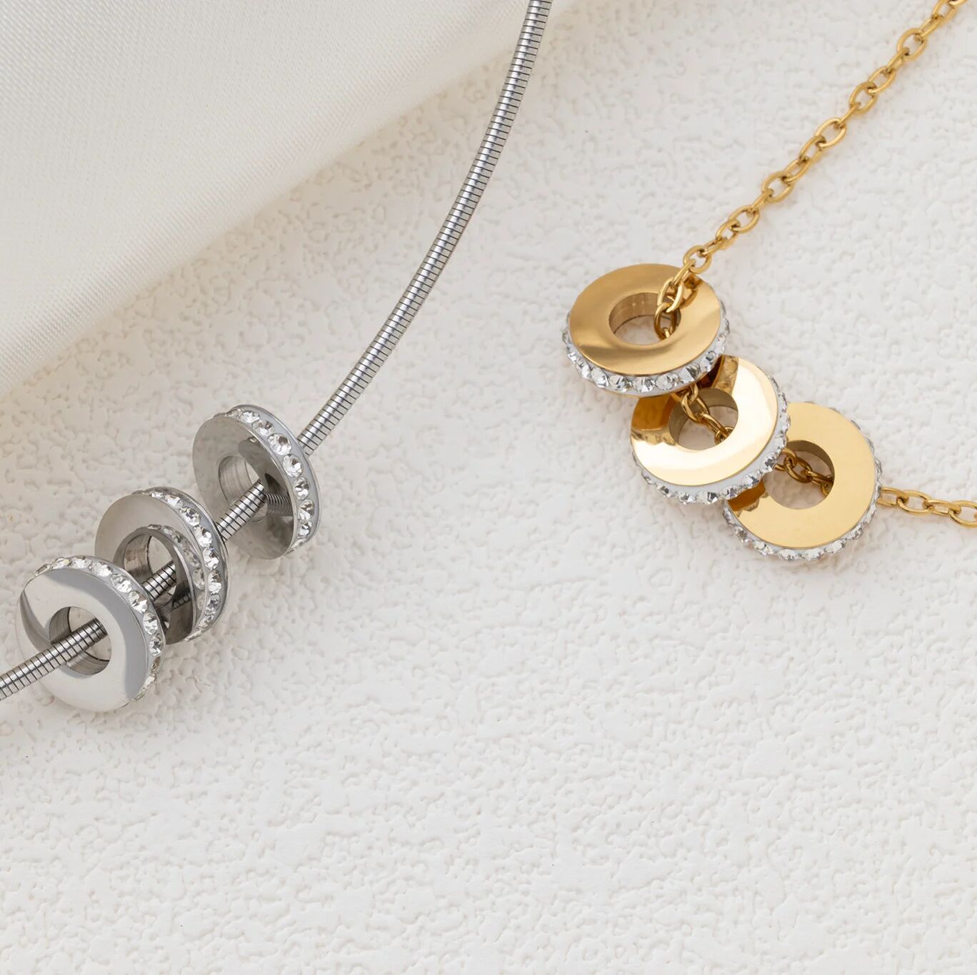 Gold and Silver Stone Spacer Beads