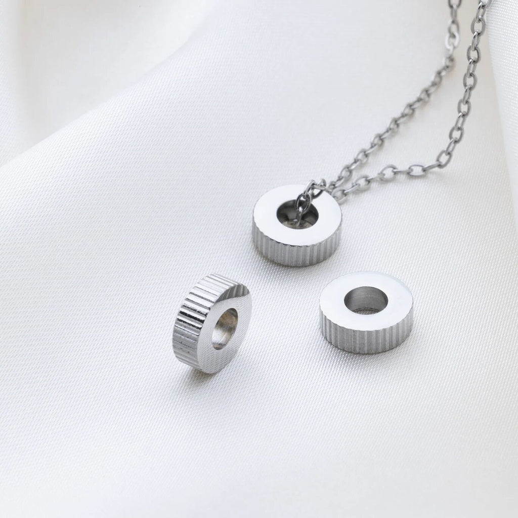 Silver Fluted Spacer Beads