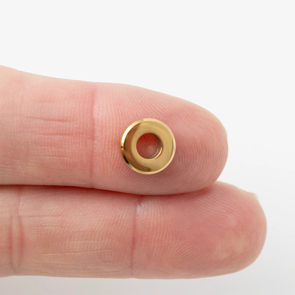 18K Gold Spacer Bead – Custom Bracelet Component | Gold Plated, Uniform Size, Nickel Free Bead