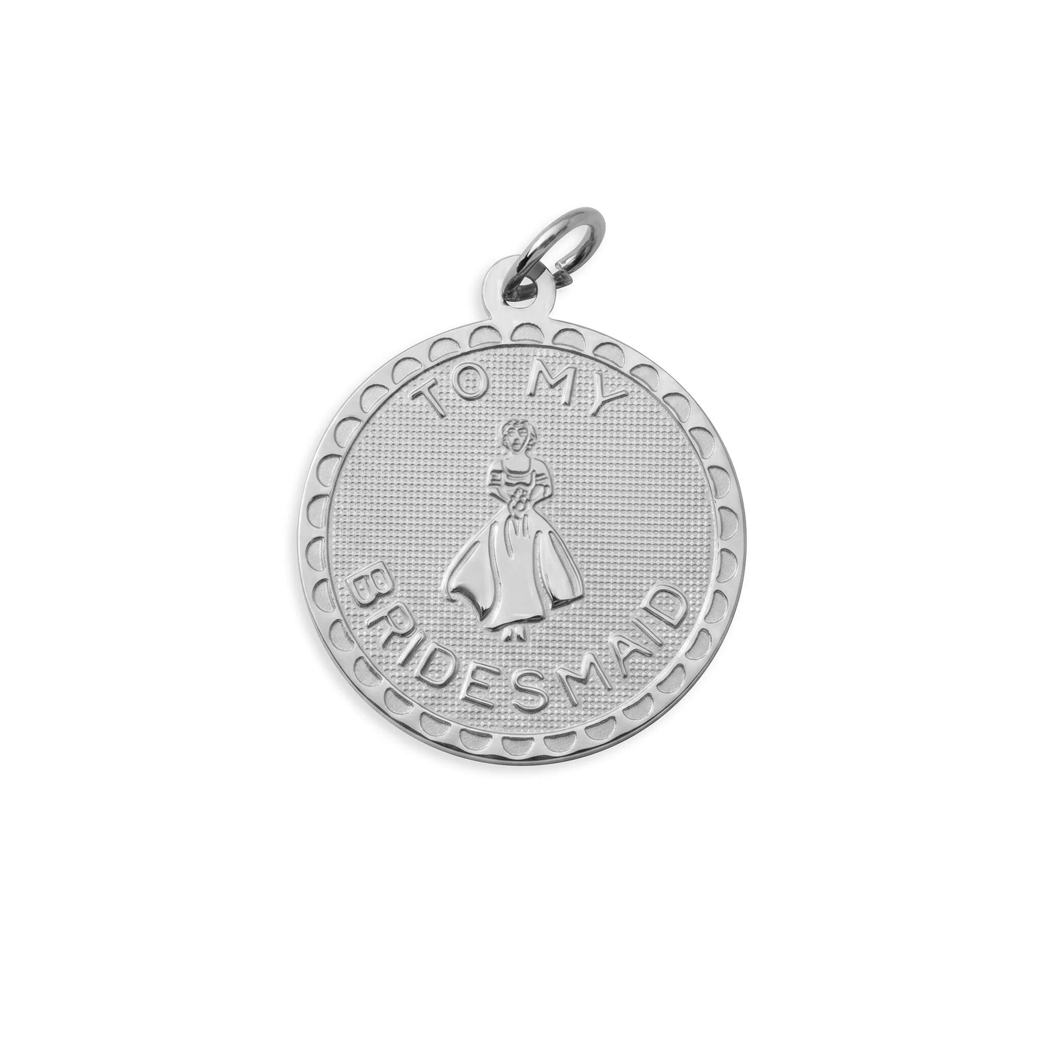 18K Gold PVD  Stainless Steel Be My Bridesmaid Charm - silver main 