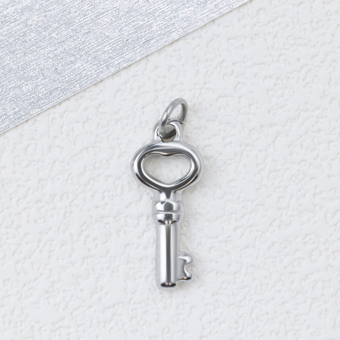 Silver Key Charm