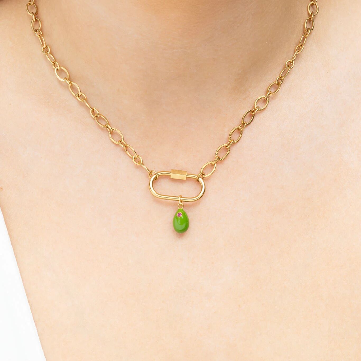 18K Gold PVD Stainless Steel Martini Olive Charm- gold model 