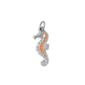 18K Gold Seahorse Charm - Vibrant Epoxy Detail Stainless Steel Pendant