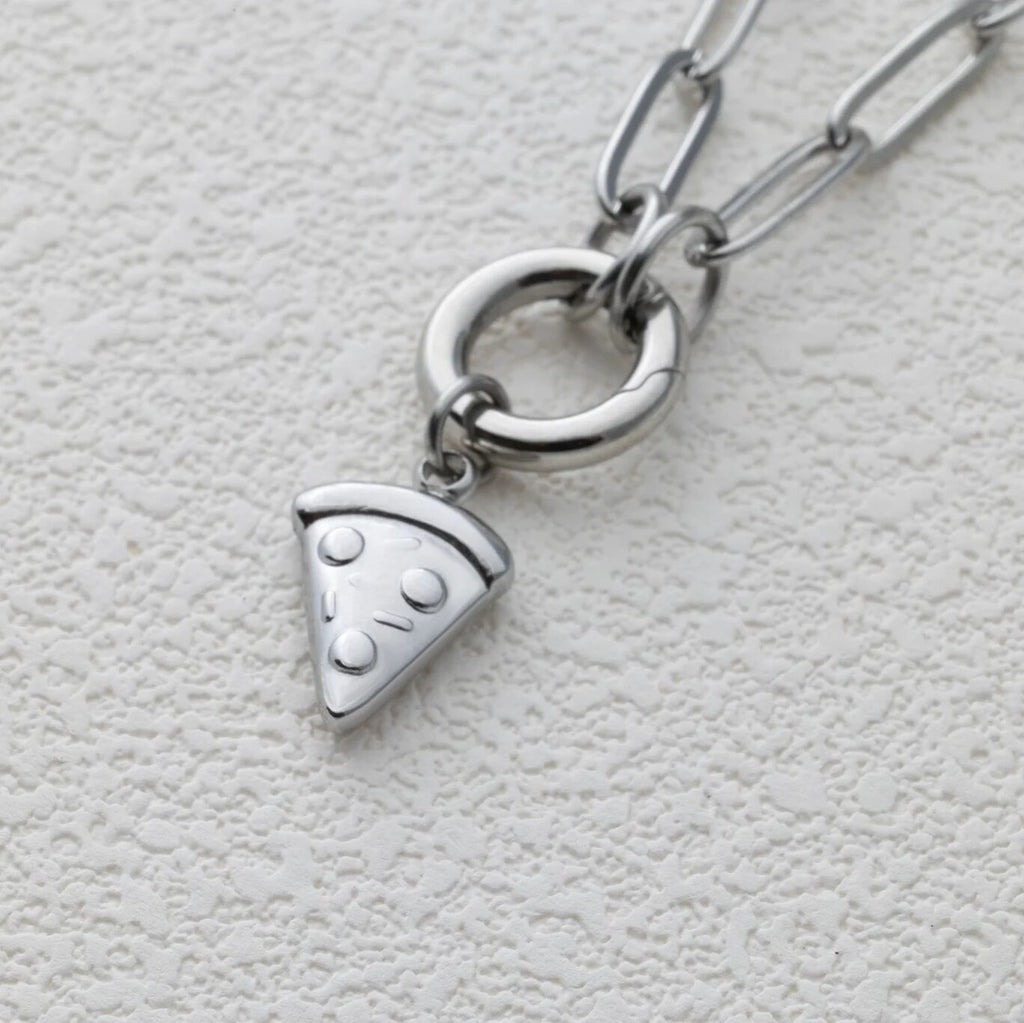 Silver Pizza Charm