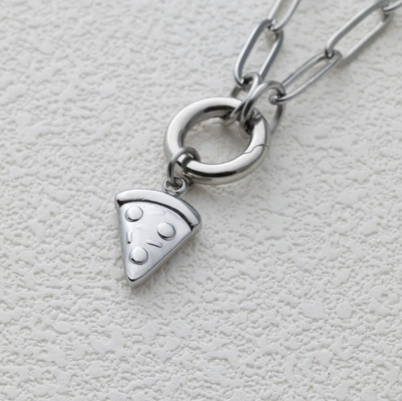 Silver Pizza Charm