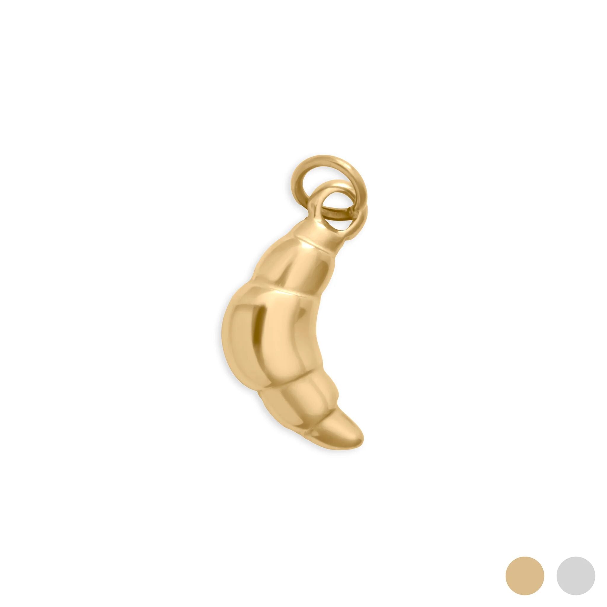 18K Gold PVD Stainless Steel Croissant Charm - gold main 