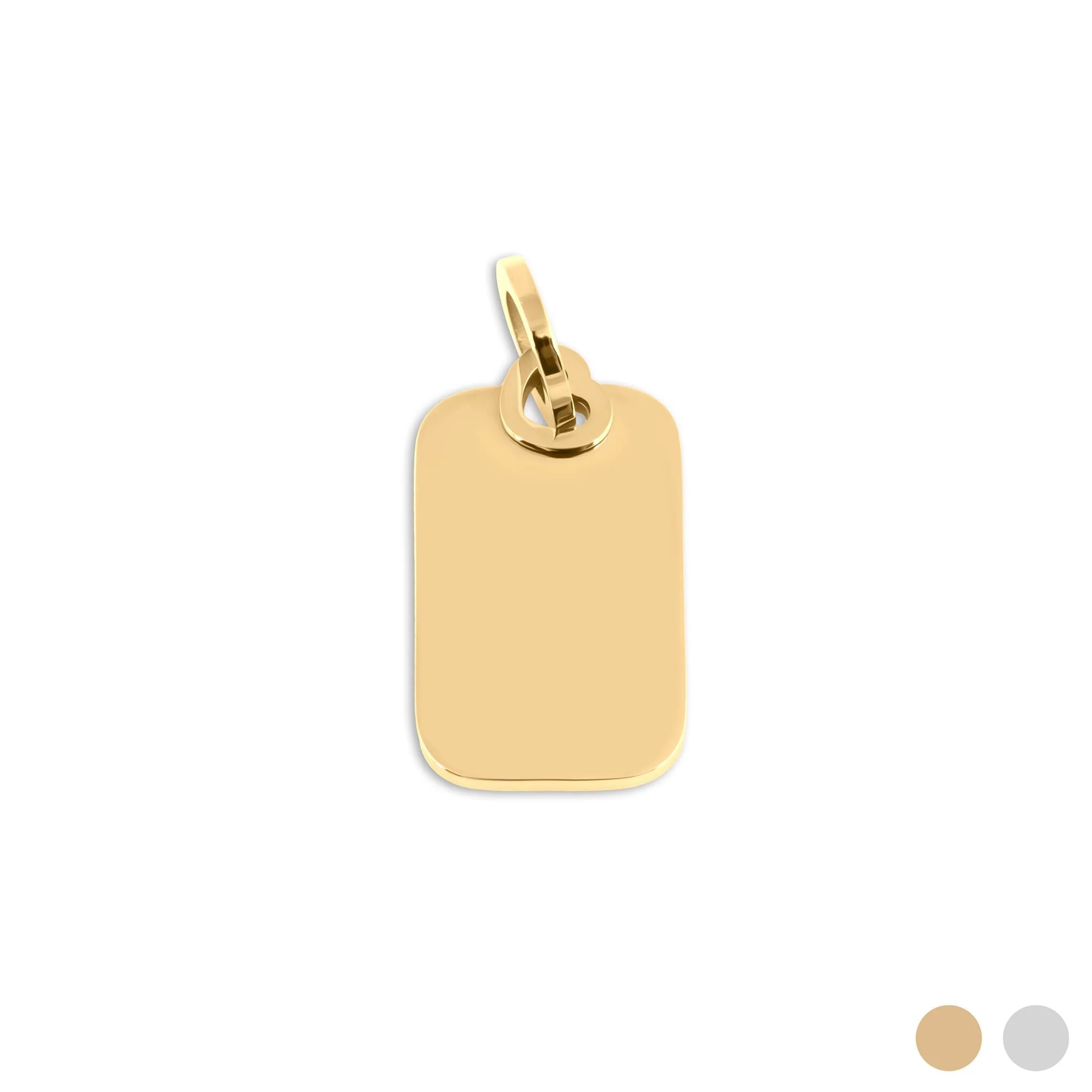18K Gold PVD Stainless Steel Mini Tag Charm- gold main 