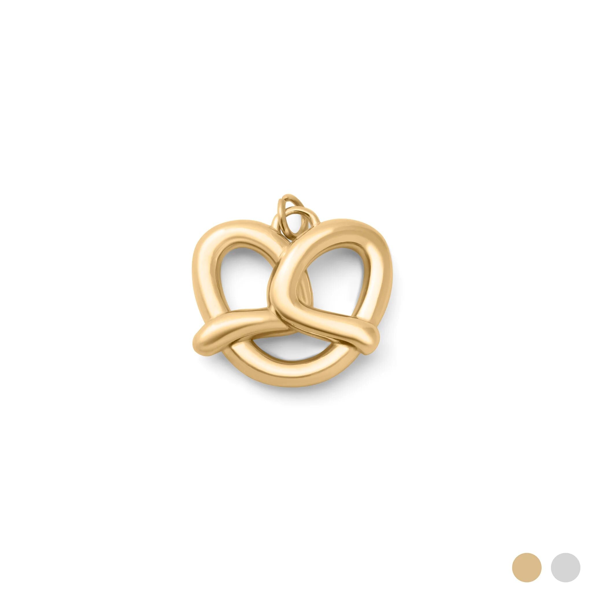 18K Gold PVD Stainless Steel Pretzel Charm- gold main 