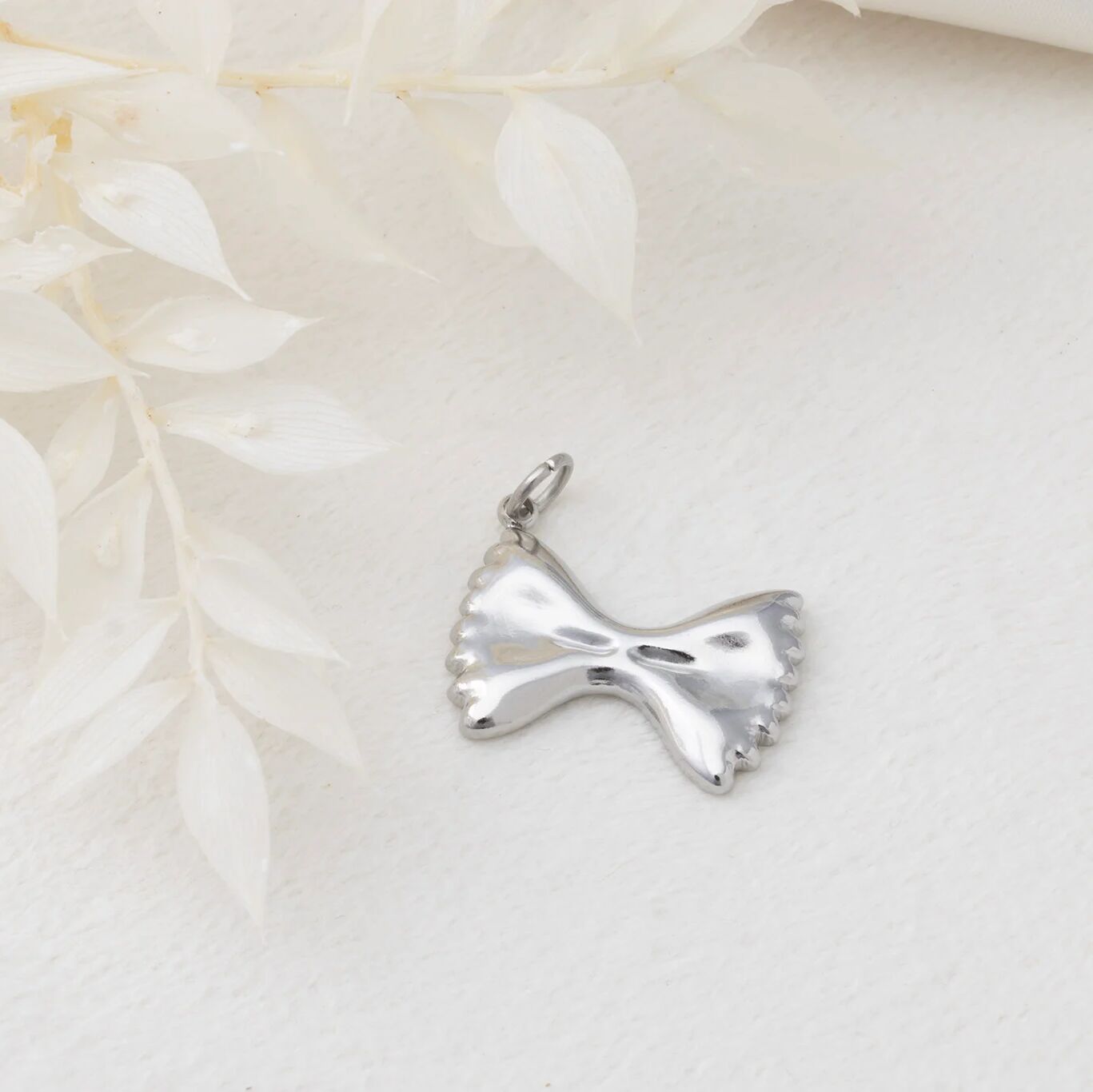 18K Gold PVD Stainless Steel Bowtie Pasta Charm - stainless studio 