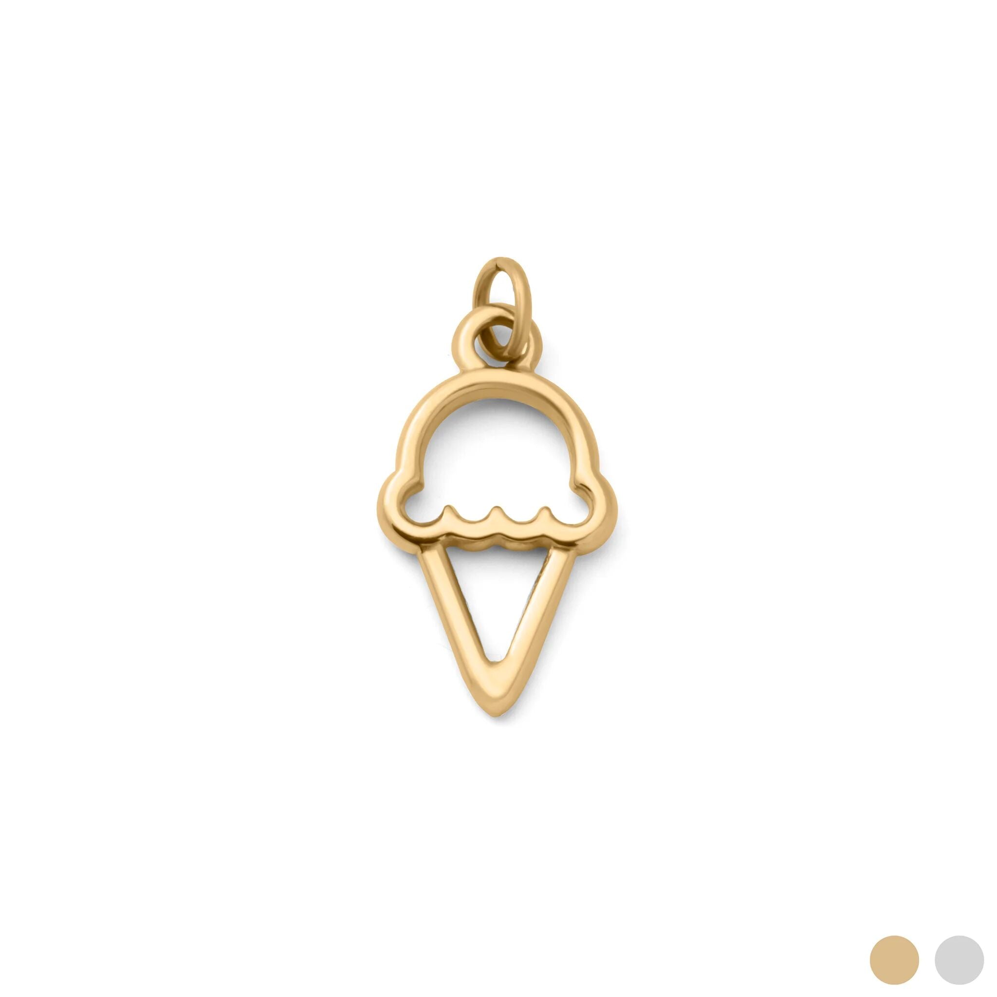 18K Gold PVD Stainless Steel Ice cream Charm- gold main