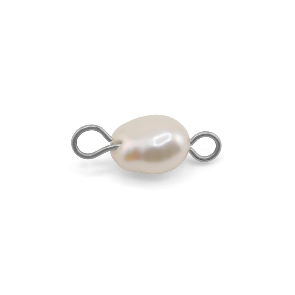 Silver Freshwater Pearl Connector Charm