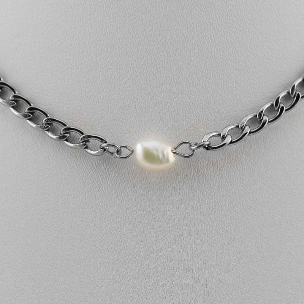 Silver Freshwater Pearl Connector Charm