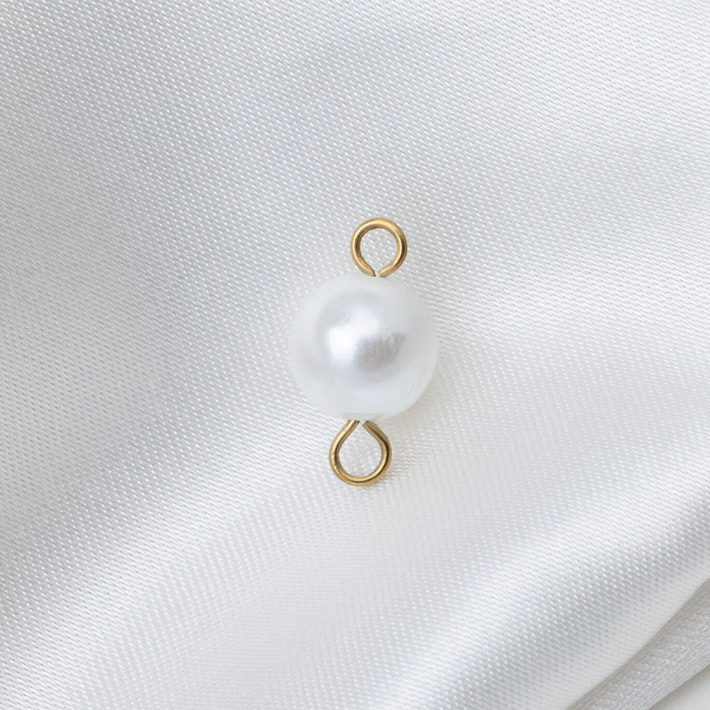 Gold Glass Pearl Connector Charm
