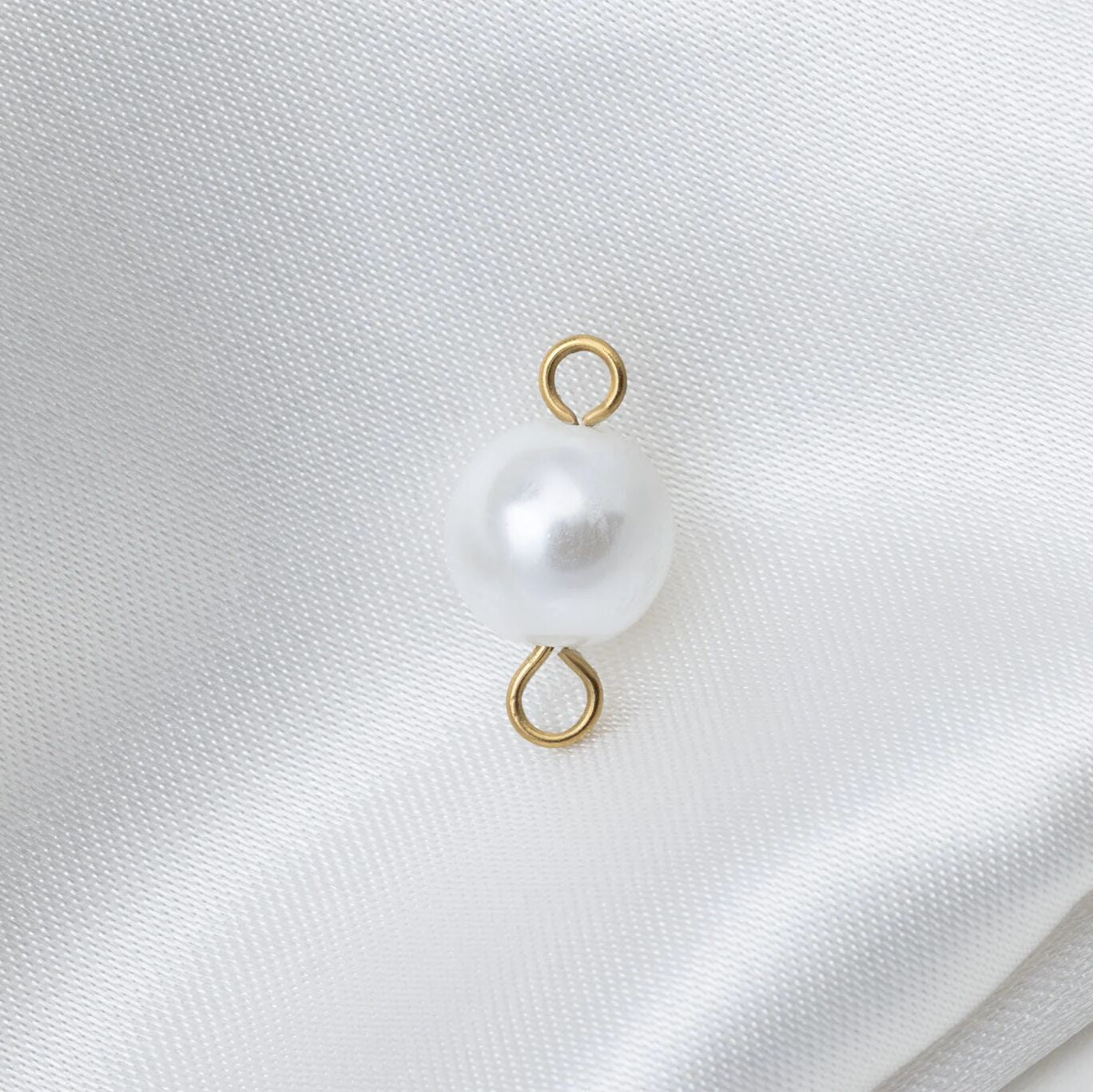 Gold Glass Pearl Connector Charm