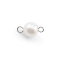 Silver Glass Pearl Connector Charm