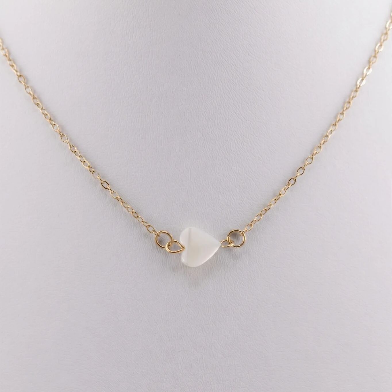Gold Shell Heart Connector Charm
