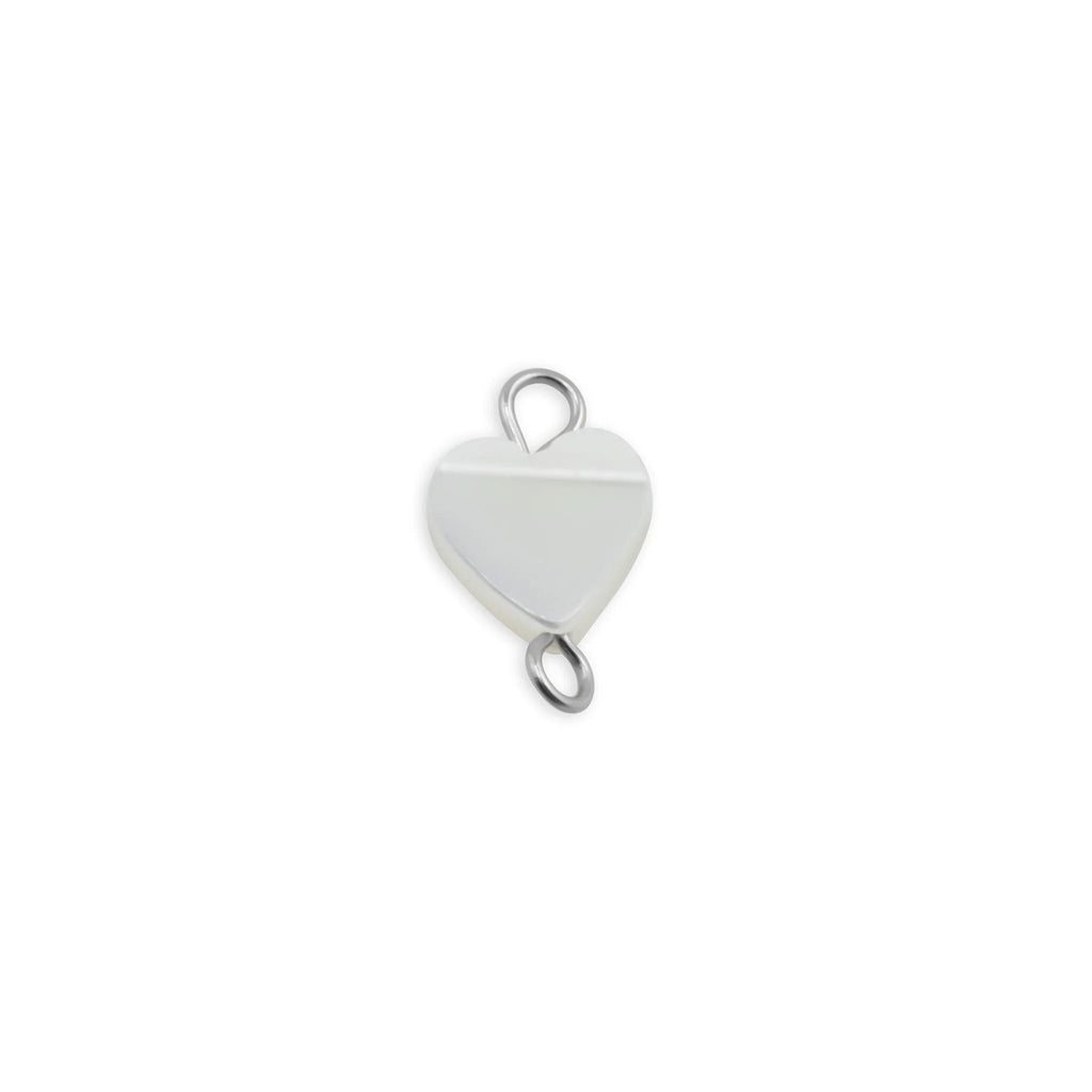 Silver Shell Heart Connector Charm