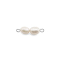 Silver Double Freshwater Pearl Connector Charm