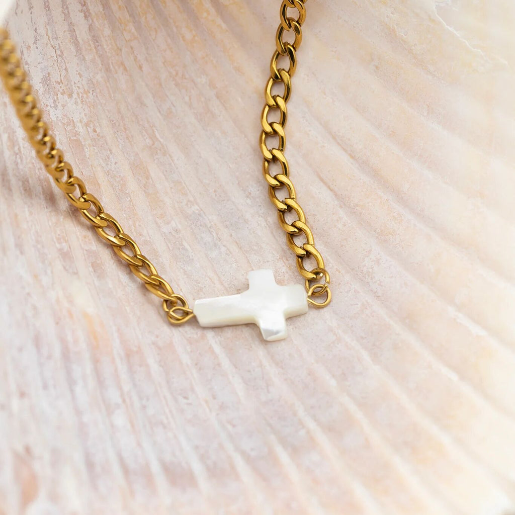 Gold Cross Connector Charm