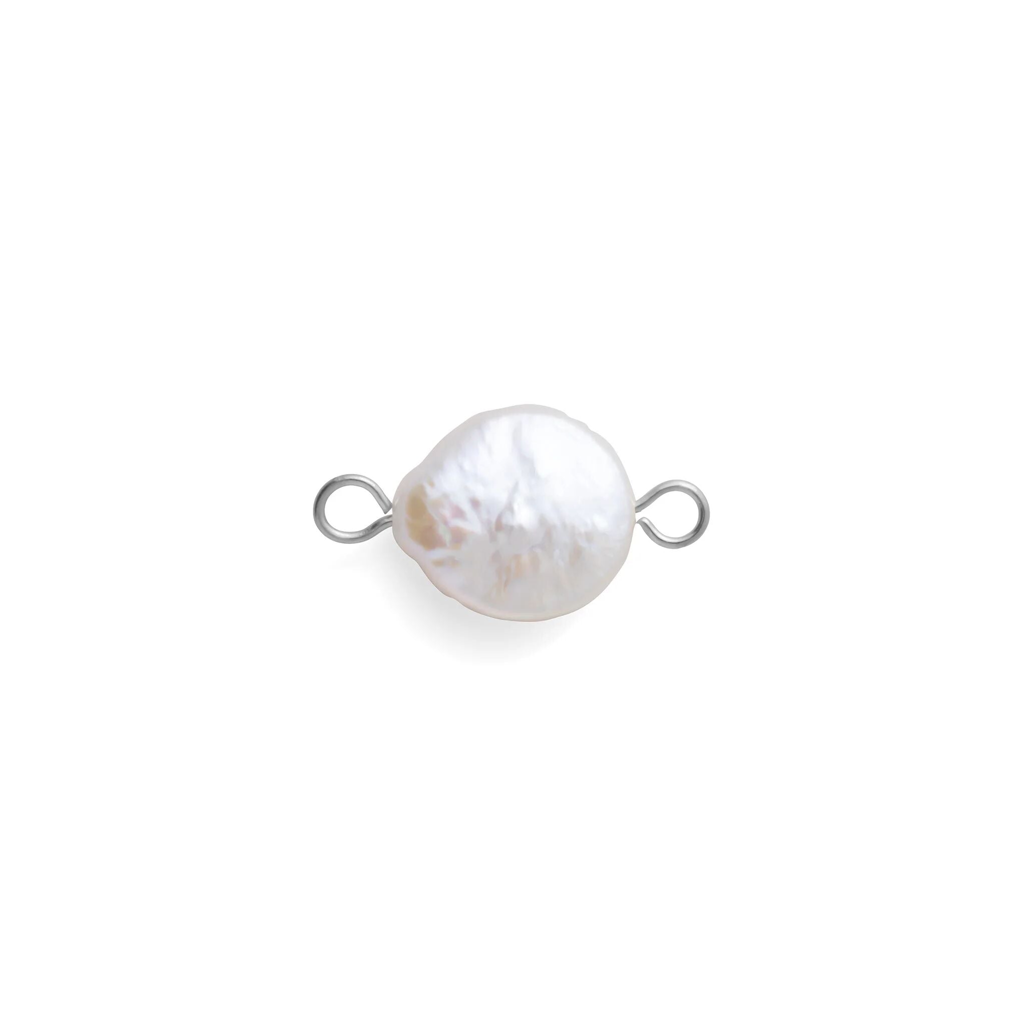 Silver Baroque Pearl Connector Charm