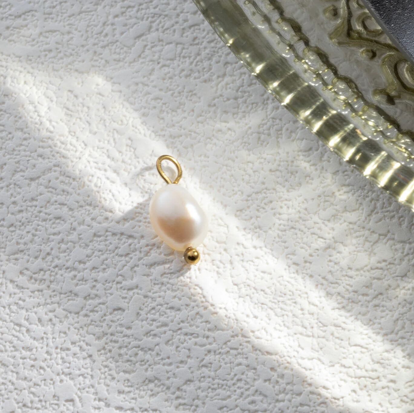 Gold Freshwater Pearl Charm