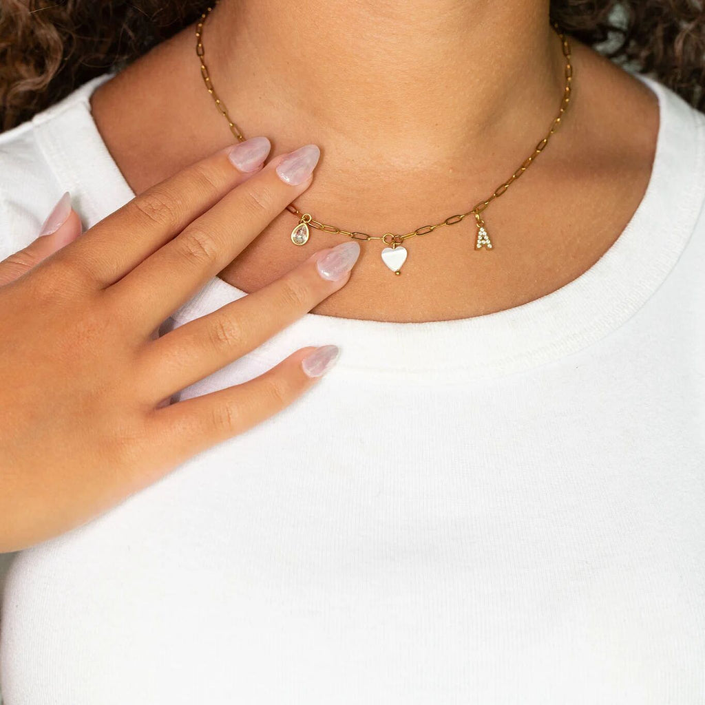 Gold Shell Heart Charm